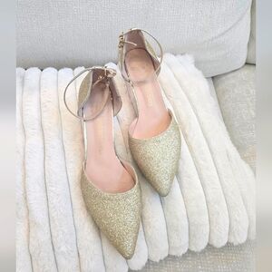 Elegant Gold Glitter Women's Shoes